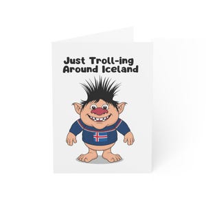Cartes de voeux fantaisistes - Pêche à la traîne autour de l'Islande, Cartes humoristiques, Anniversaire, Merci, Voyage, Cartes-cadeaux amusantes, Cadeau de voyage en Islande