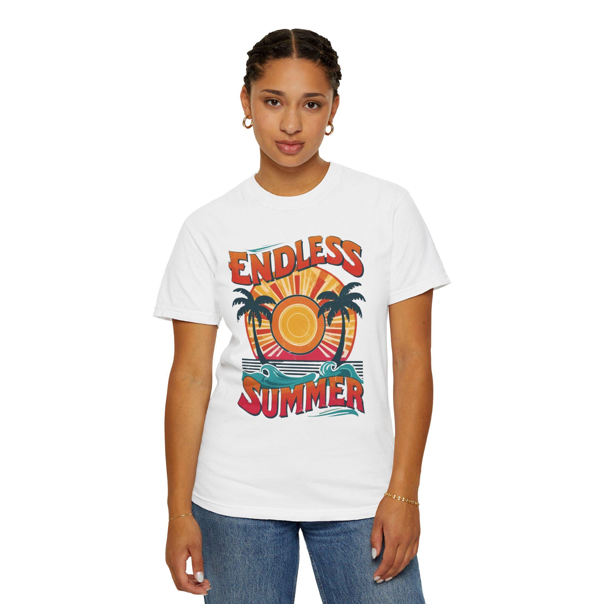 Endless Summer T-Shirt | 70s Inspired Graphic Tee | Beach Lover Gift | Unisex Summer Clothing | Retro Surf Shirt | Tropical vibe tee.