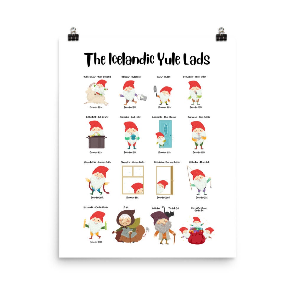 The Icelandic Yule Lads Poster. Get to Know the Icelandic Folklore of