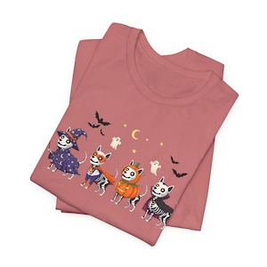 Spooky Halloween Skeleton Dogs Unisex Tee, Scary Halloween Shirt, Skeleton Dog T-Shirt, Halloween Costume Shirt, Halloween Party Top