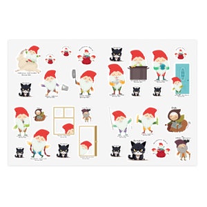 Fogli adesivi Yule Lads 13 ragazzi islandesi Yule Abbraccia la magia delle tradizioni islandesi con i fogli adesivi Yule Lads Decorazioni natalizie