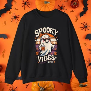 Spooky Vibes Crewneck Sweatshirt: Halloween Fall Fashion