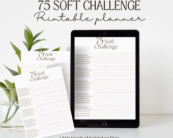 Track Your 75 Soft Challenge Progress Daily, Customizable Soft Challenge Planner, printable challenge journal, editable 75 habit tracker