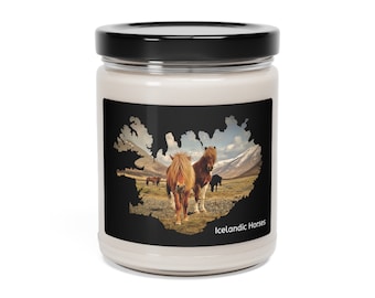 Icelandic Animals Scented Soy Candle, Horses, Foxes, Reindeer, Puffins, Humpback Whales, Sheep Decor Candles, Icelandic wildlife candles