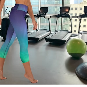 Yogacaprilegging – hoge taille trainingsbroek voor dames met noorderlichtprint, Aurora Borealis-fitnesslegging voor dames, yogacadeau