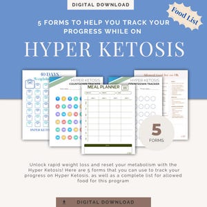 Hyper Ketosis Tracker Bundle: Weight Loss, Meal Planner (PDF Download)