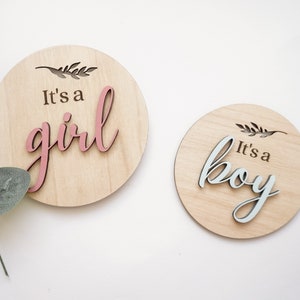 2-seitiges Gender Reveal Schild | Doppelseitiges Gender Reveal Schild | Krankenhaus Gender Reveal | Babyparty Zeichen | Es ist ein Mädchen | Es ist ein Jungenzeichen