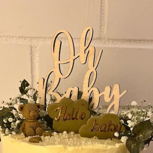 Oh baby wooden cake topper | baby shower cake topper | baby party cake topper | gender neutral baby shower decor