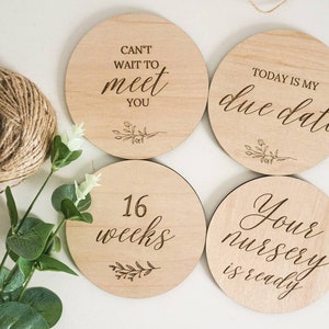 Jalons de grossesse en bois | photos de grossesse | cartes de grossesse en bois | cadeau future maman | cadeau de douche de bébé | annonce de grossesse
