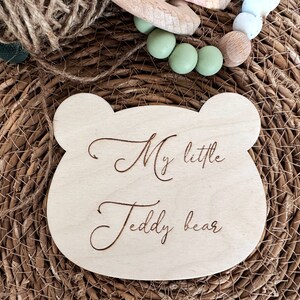 Mein kleiner Teddybär Holzscheibe | Baby Foto Requisite | Boho Stil Kinderzimmer Dekor | Neugeborenen Foto Requisite | Baby Geburt Foto Requisiten | Geburtszeichen