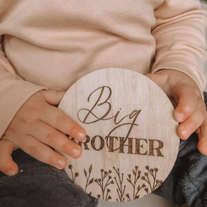 Disque en bois grand frère/accessoire photo | accessoire d'annonce de grossesse | accessoire de photo d'annonce de frères et sœurs | signe grand frère | grand frère en bois