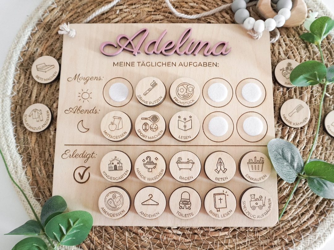 Meine täglichen Aufgaben Holzdiagramm | tägliche Aufgabe | Kinder ...