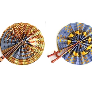 Ankara Print Folding Hand Fan | Ghanaian Handmade Fabric Fan