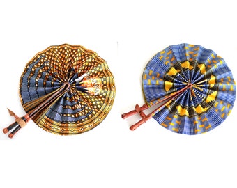 Ankara Print Folding Hand Fan | Ghanaian Handmade Fabric Fan