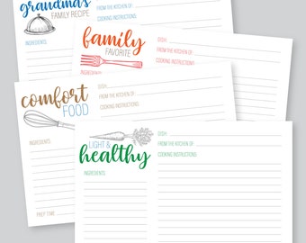 Recipe Cards Digital Download