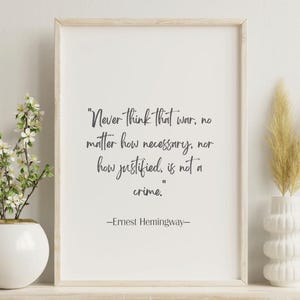 Ernest Hemingway Quote Digital Download