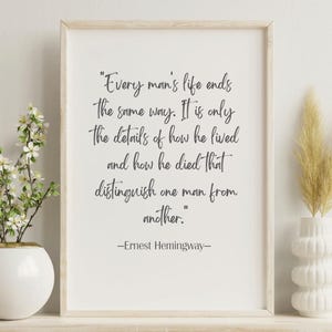 Ernest Hemingway Quote Digital Download