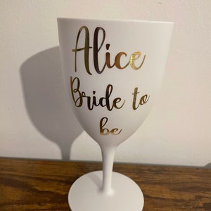 Personalised Plastic Party White Wine Glass | Perfect for Summer | Hen Parties | Weddings | BBQs | Beach | Summer | All Occasions