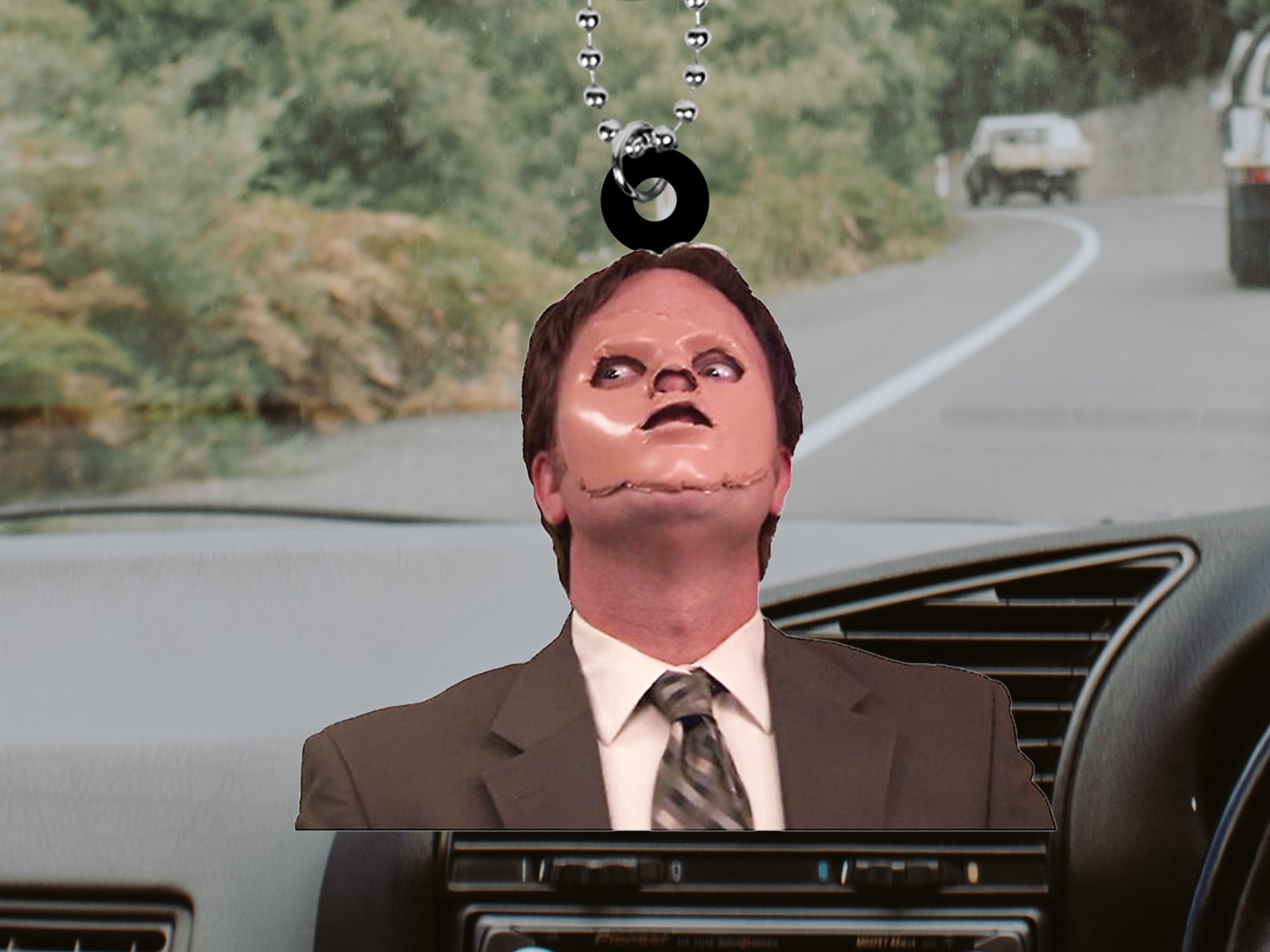 Dwight Schrute the Mask Funny Meme Car Rear View Mirror Etsy Australia