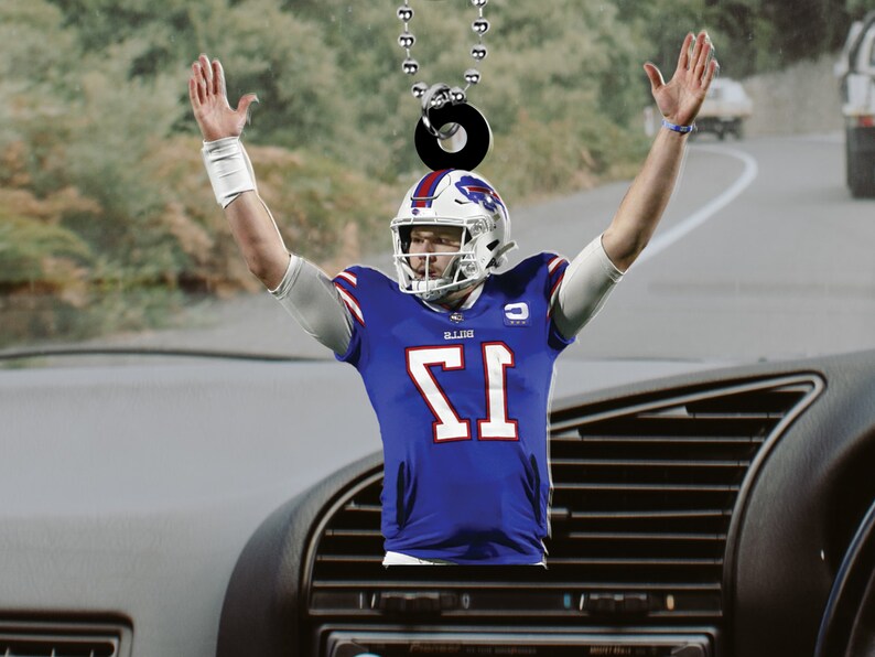 Josh Allen Car Rear View Mirror Ornament, Josh Allen Car Hanger, Josh
