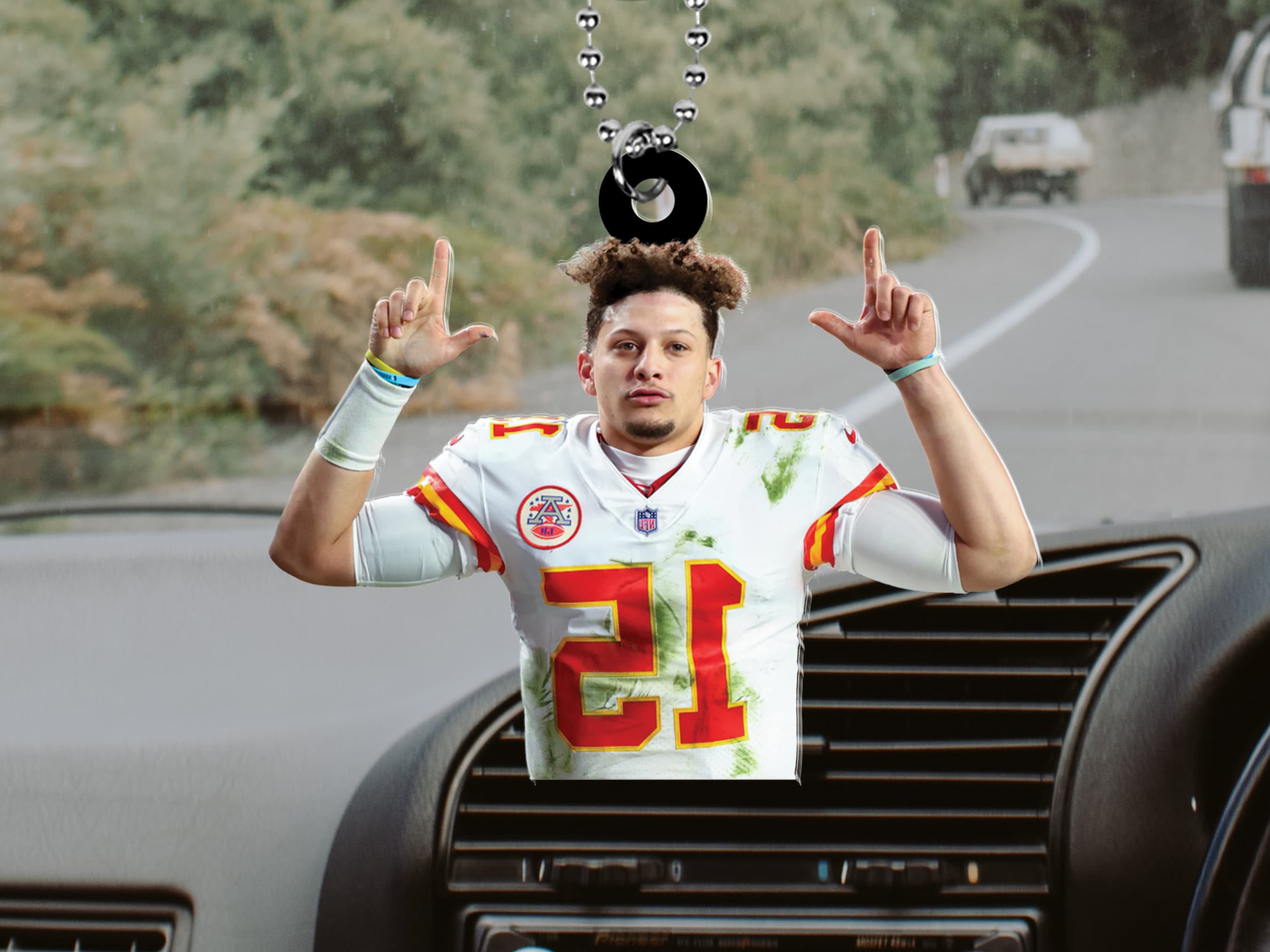 Pat Mahomes Car Rear View Mirror Ornament, Pat Mahomes Car Hanger, Pat