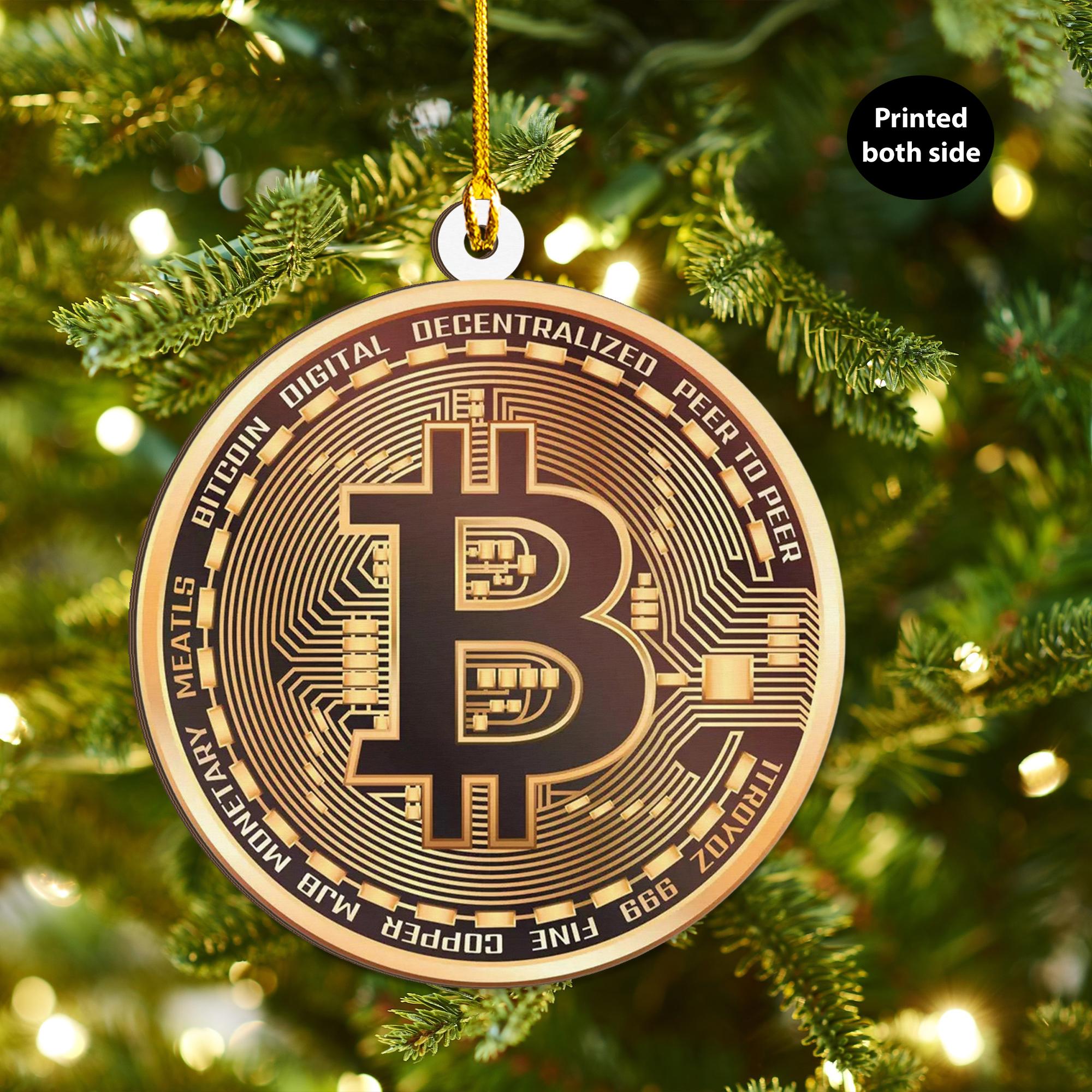 Bitcoin Christmas Ornament Replica Wood Ornament, Christmas Tree Decor Wood  Ornament Gift, Bitcoin Funny Christmas Tree Decor