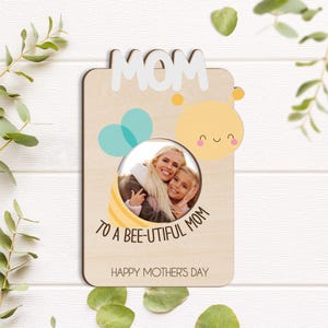To a beautiful mom Custom Wooden Photo Frame, Custom Mothers Day Gift, 1st First Mother&#39;s Day as My Mummy, Nanny Photo Frame