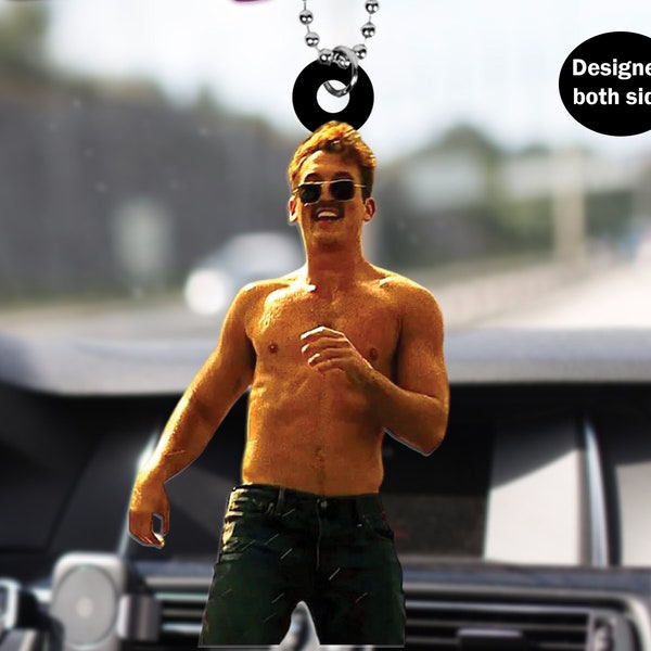 Miles Teller Dancing Car Rear View Mirror Ornament, Handsome Miles Teller Car Hanging Ornament, Teller Car Rear View Mirror Accessories Gift