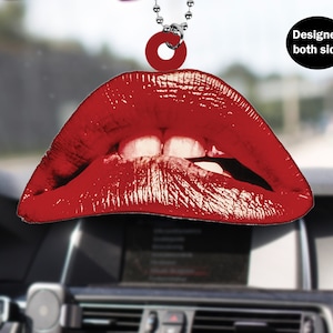 Rocky Horror Lips Car Rear View Mirror Ornament, Car Hanging Ornament, Rocky Horror Lips Car Rear View Mirror Accessories Gifts