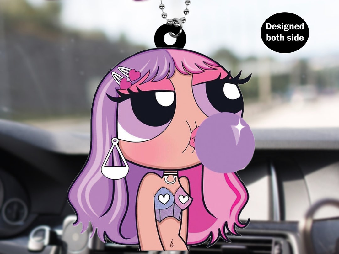 Powerpuff Girl Car Ornament, Funny Powerpuff Girl Car Hanging Ornament