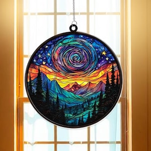 Northern Lights Aurora Suncatcher Window Ornament | Acrylic Northern Lights Decor for Windows | Gift for Aurora Borealis & Nature Lovers