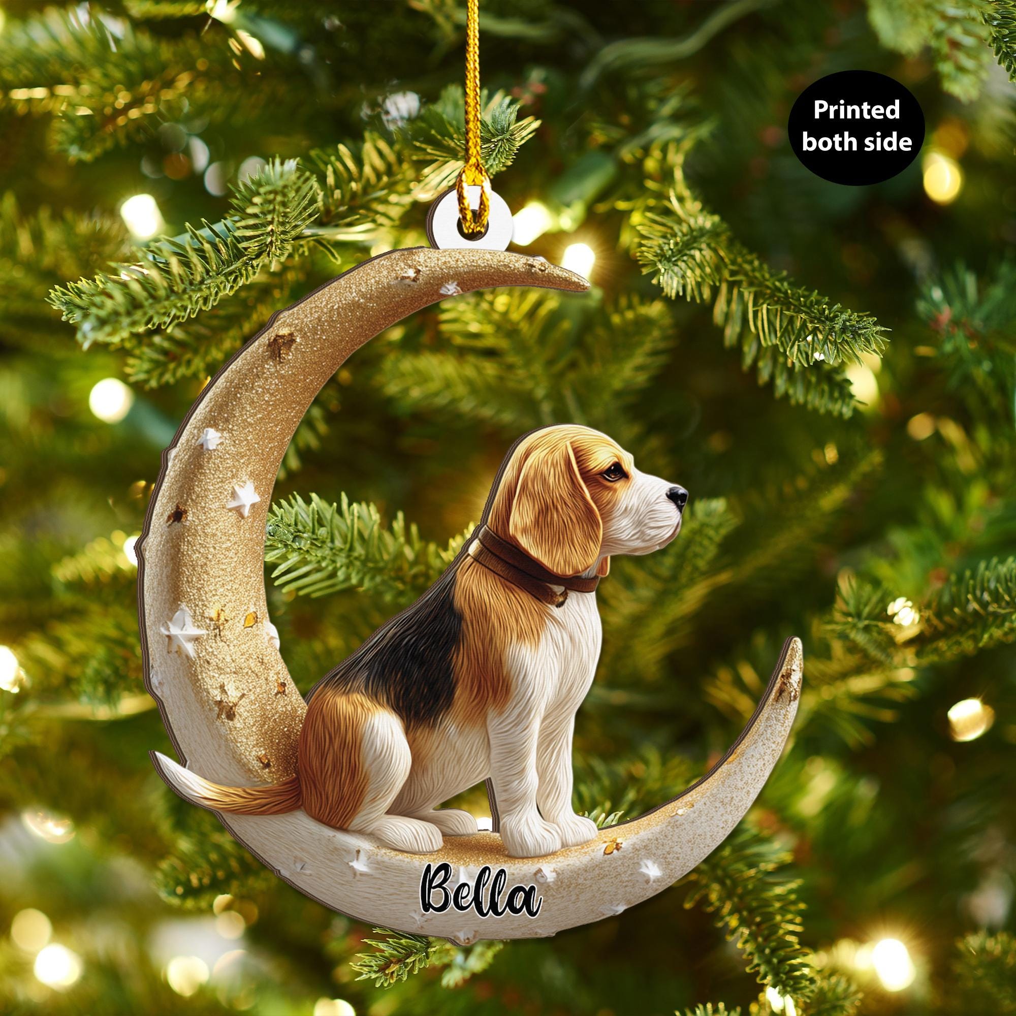 Merry Christmas Images Personalised Beagle In Front Of Christmas Tree ...