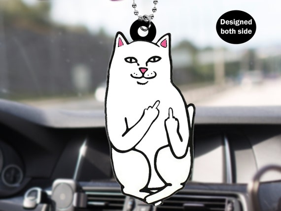 Drôle de chat Meme Car Rear View Mirror Ornement, Drôle de chat