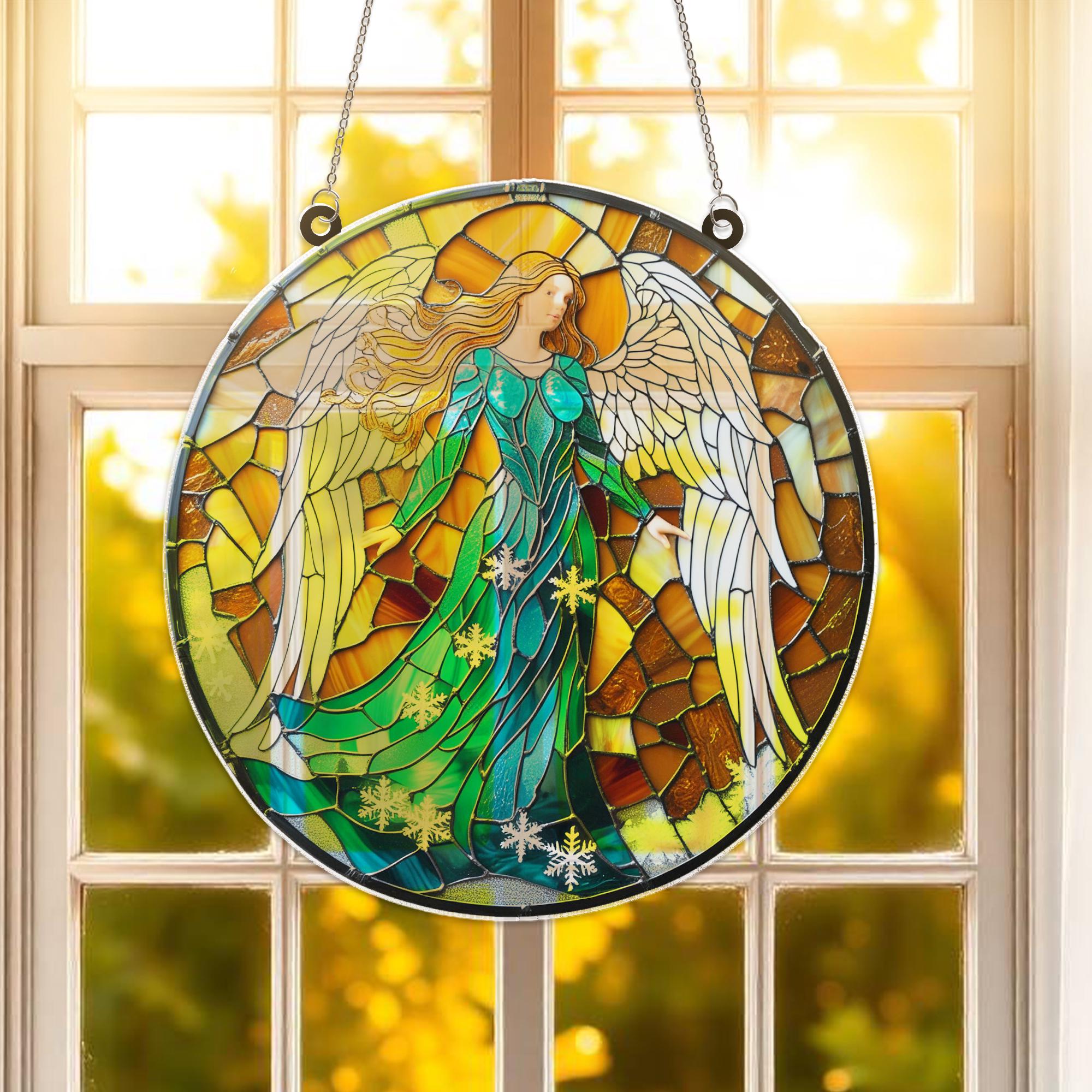 エンジェルアクリルサンキャッチャーウィンドウ吊り下げオーナメント