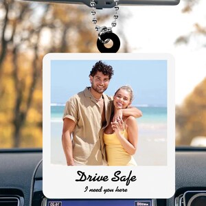 Personalized Photo Car Rear View Mirror Ornament, Car Hanging Ornament, Personalized Photo Car Rear View Mirror Accessories