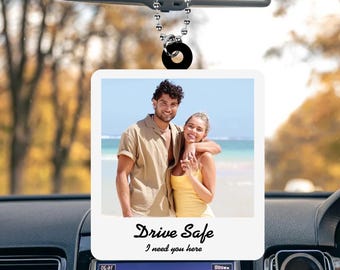 Personalized Photo Car Rear View Mirror Ornament, Car Hanging Ornament, Personalized Photo Car Rear View Mirror Accessories