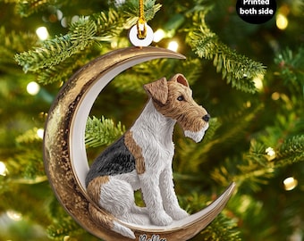 手作り陶器製フォックステリアの置物：ヴィンテージスタイルの犬用装飾