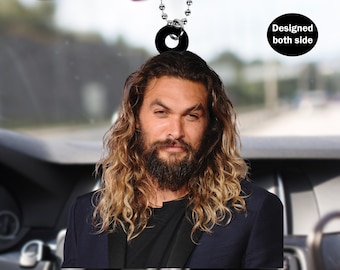 Jason Momoa Car Rear View Mirror Ornament, Handsome Jason Momoa Fans Car Hanger, Cool Jason Momoa Car Rear View Mirror Accessories Gift Idea