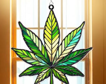 Marijuana Acrylic Suncatcher Window Hanging Ornament, Suncatcher Ornament Gift, Cool Suncather Windows,Custom Shape Suncatcher