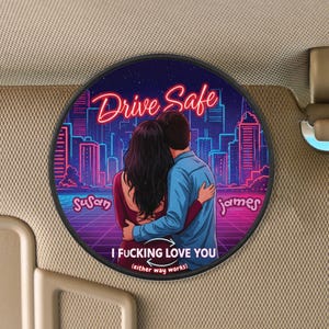 Drive Safe - Personalized Car Visor Clip for Husband, Custom Drive Safe Photo Car Clip, Car Decoration Vent Clip , Custom Mom Dad Photo Gift