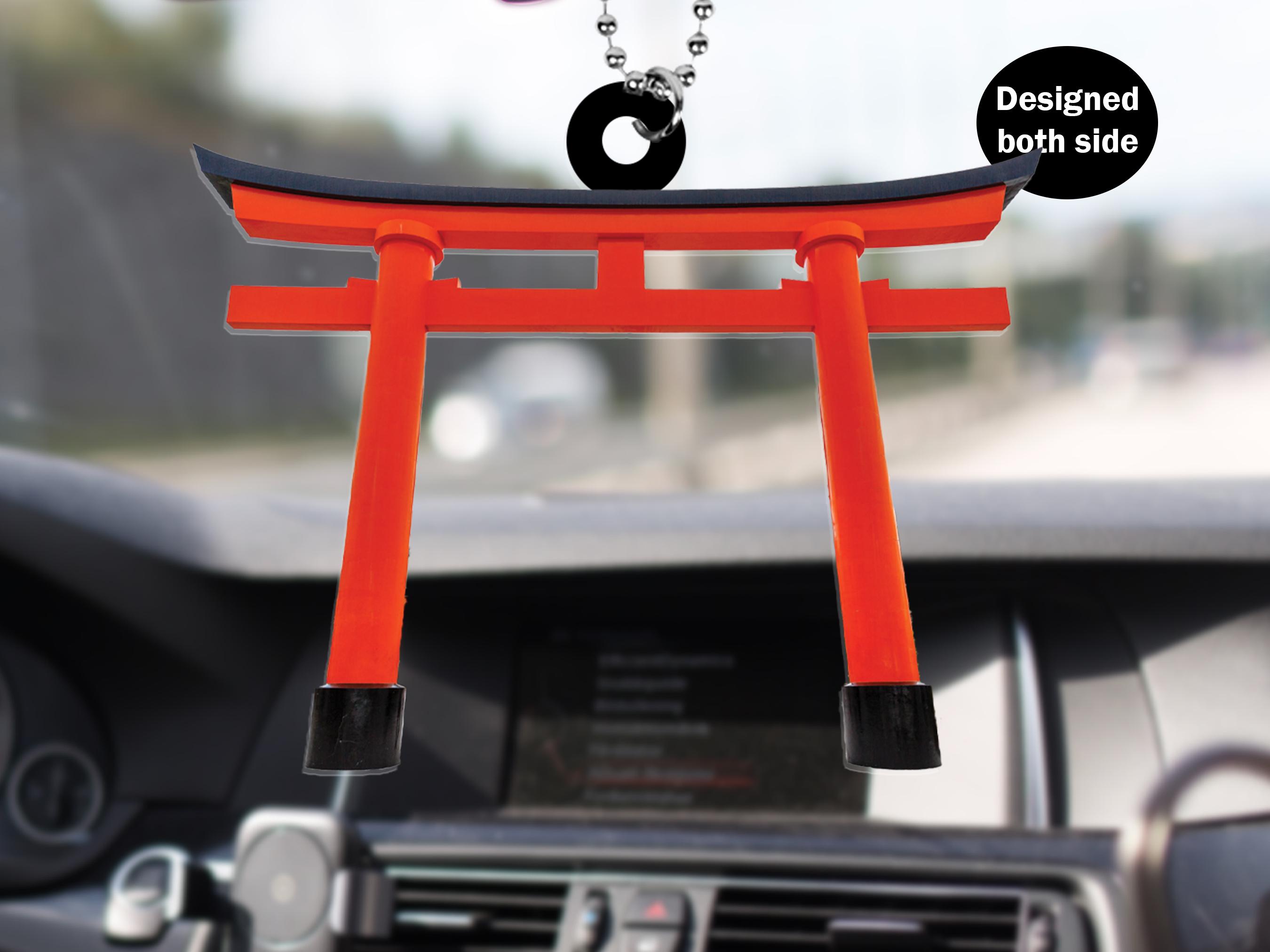 Fushimi Inari Shrine Torii Gate Car Hanging Ornament Car Rear View
