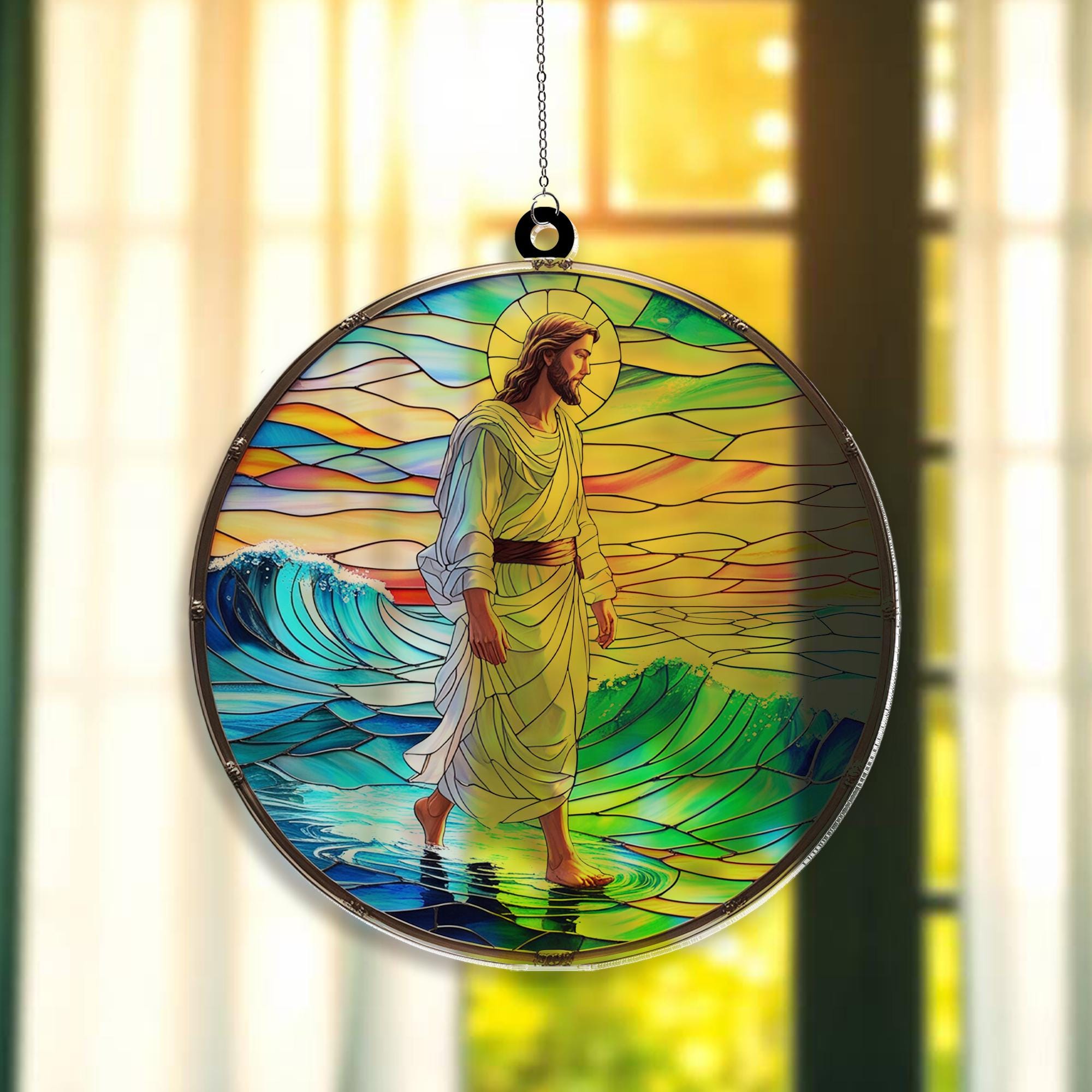 Jesus Christ Acrylic Suncatcher Window Hanging, Suncatcher Ornament ...