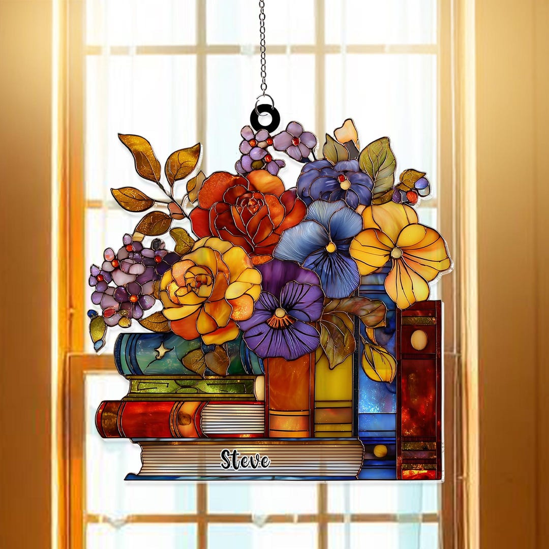 Sonnenfänger Aus Acryl Mit Blumenmotiv – Bunter Fensterschmuck Zum Hängen, Für Haus, Garten & Wohnzimmer