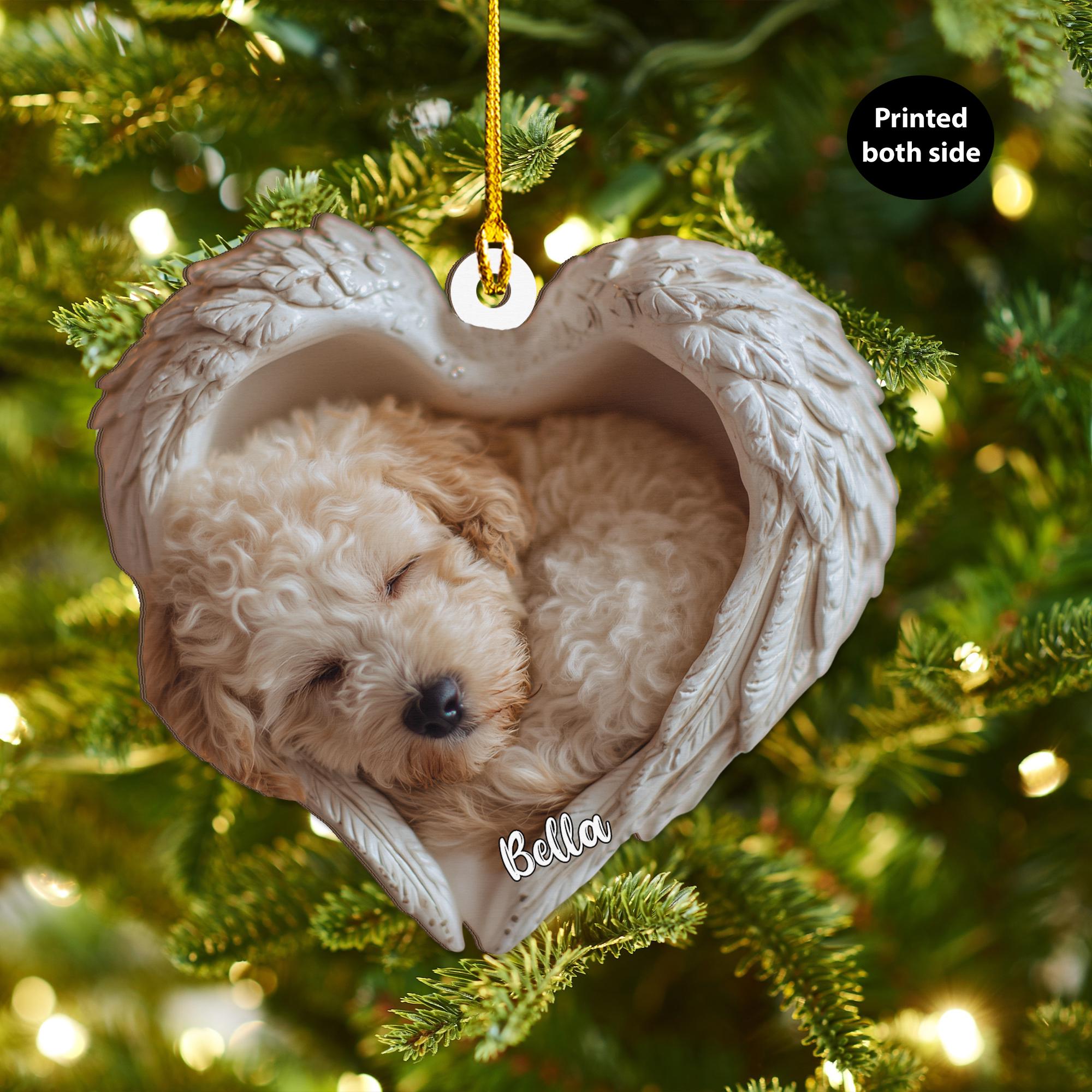Personalized Cockapoo Dog Angel Ash Plywood Ornament Flat 2D Cutout ...
