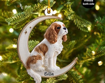 パーソナライズされたビションフリーゼ犬のクリスマス木製オーナメント