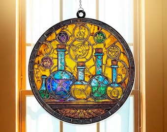 Chemistry Lab Acrylic Suncatcher Window Hanging – Science Classroom Decor | Chemistry Teacher Gift | Colorful Lab Ornament  Home Decoration