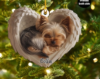 パーソナライズされたビションフリーゼ犬のクリスマス木製オーナメント