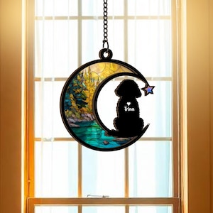 Personalized Cavapoo Dog Memorial Suncatcher, Gotcha Day Mom Dad , Pet Loss Sympathy Gift, Window Hanging Remembrance Gift Idea
