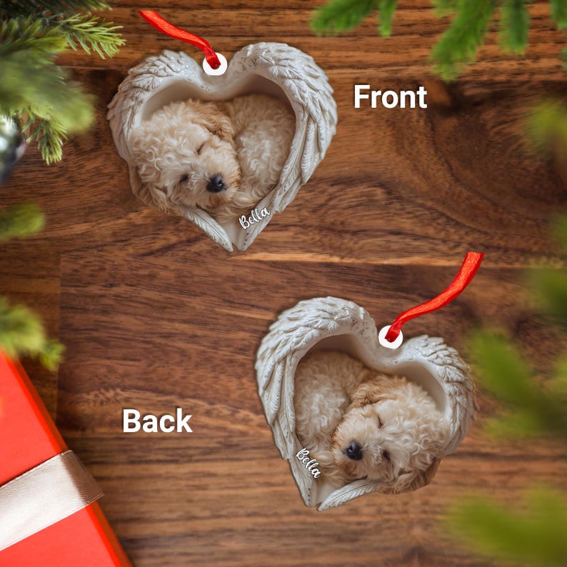 Personalized Cockapoo Dog Angel Ash Plywood Ornament Flat 2D Cutout ...