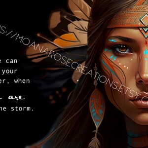 Beautiful Aztec Woman With ‘You Are’ Quote | Digital Product | Art | Wall Paper | Portraits | Print | Download | Home Decor
